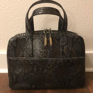 Vicenza Gray Snakeskin Handbag